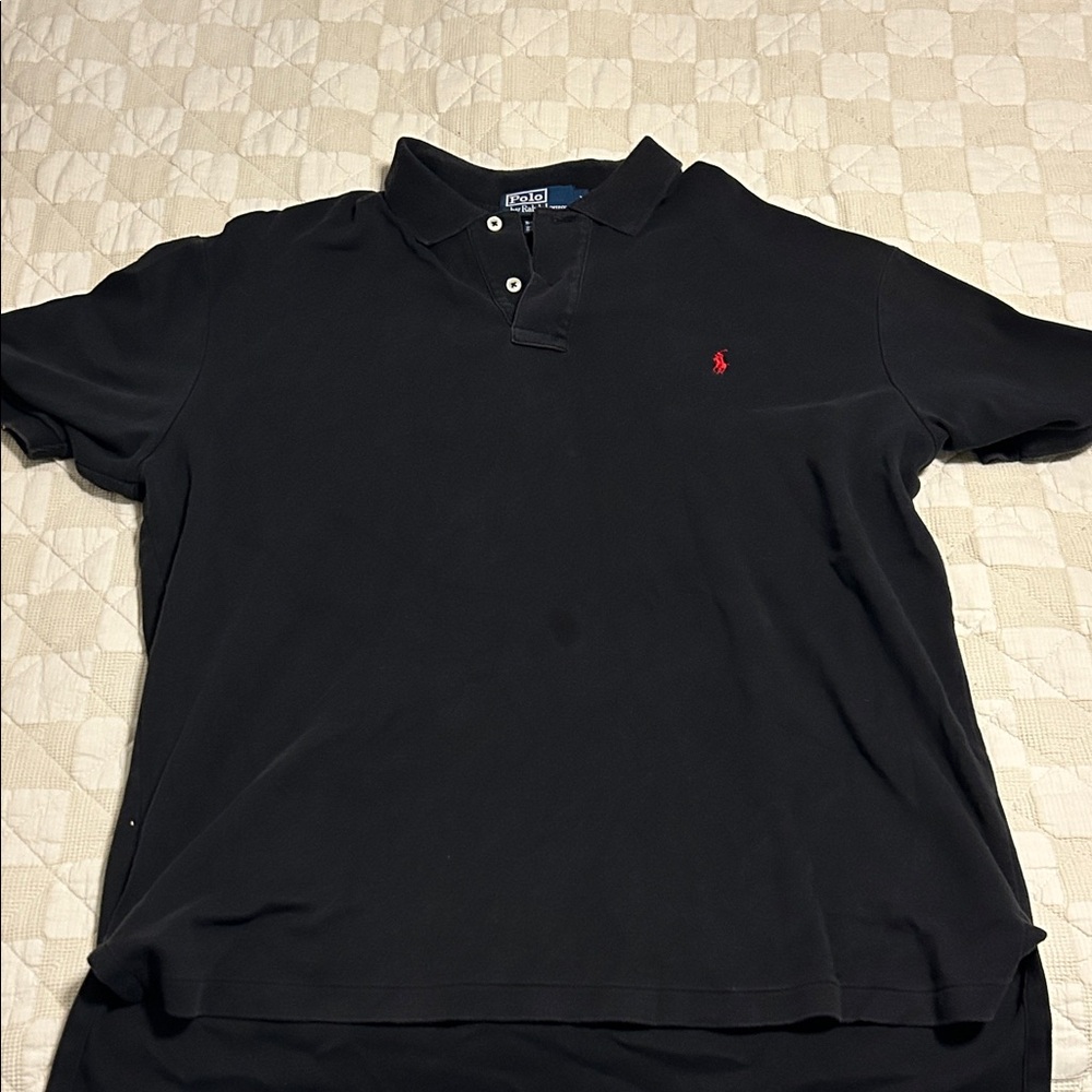Ralph Lauren Black Polo Shirt with Red Logo